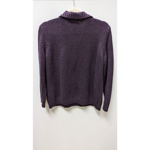 Karen Scott Purple 3-Button Pullover Sweater - Picture 2 of 2